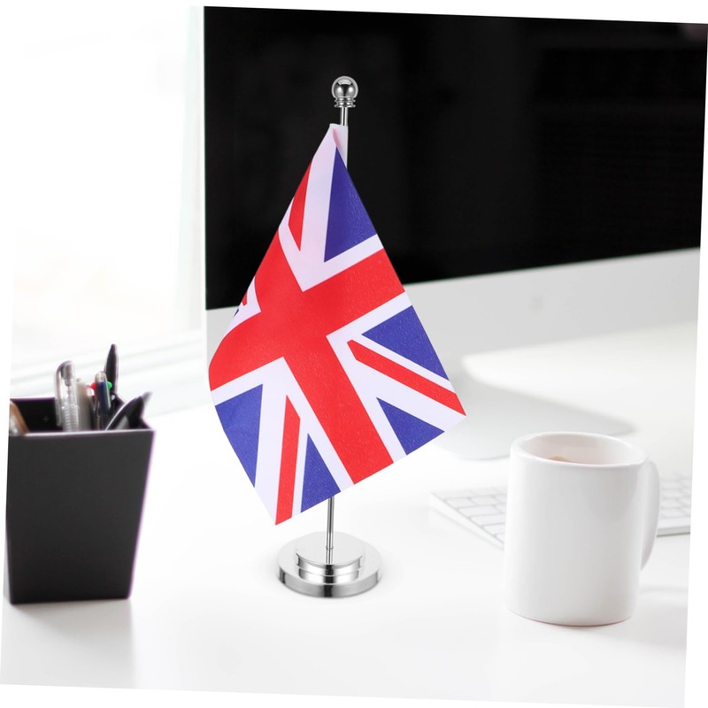 VILLFUL British Desk Flag with Base Uk Flag for Office