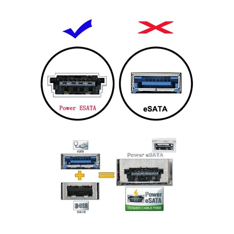 chenyang Power eSATA Cable,Power eSATA to SATA 22Pin Data Transfer