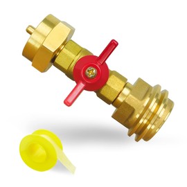 1lb to 20lb Propane Tank Adapter with Valve, Conver CGA600 to QCC/Type1 Male Connector, Fits for for 1lb/16.4oz Disposable Throwaway Cylinder, with Shut On/Off Controller for Home BBQ Camping Tree