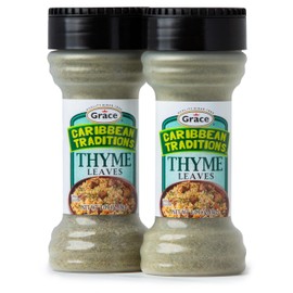 Grace Caribbean Traditions Thyme Leaves - 2 Pack - Thyme Fresh Tomillo Seco Seasoning - Dried Thyme Seasoning Herb Spices for Cooking