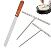 3 Pack Crepe Spreader and Spatula Kit, 12" Wooden Handle