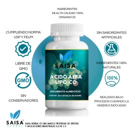 Ácido Alfa Lipoico 600 Mg 120 Cápssaisa Herbal Antioxidante