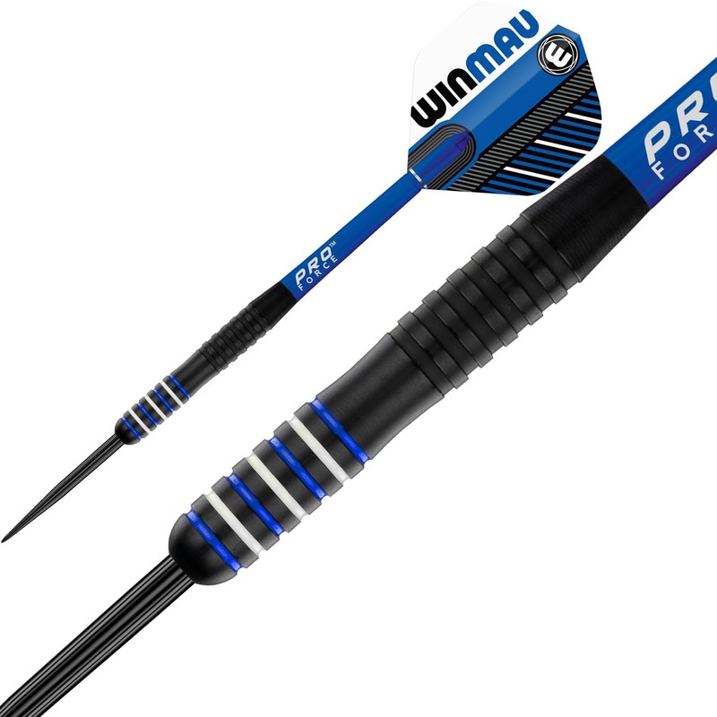 WINMAU Rookie Blue Brass Darts Set with Flights, Shafts (Stems)