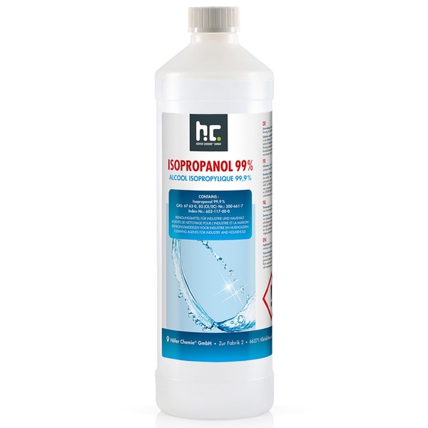 Höfer Chemie Isopropanol 99.9% 1 L - Ispopropyl Alcohol for