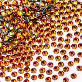 288Pcs Blaze Crystal Rhinestones,Glass Flatback Rhinestones Gemstones for Nail Face Makeup Art Crafts Clothes Decoration-(SS30,6.5mm,Blaze)