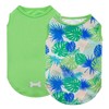 KYEESE 2 Pack Dog Shirts Hawaii Quick Dry Dog T Shirt for Medium Dogs Lightweight Breathable Sleeveless Dog Vest Patterned Dog Clothes Puppy Shirt with Reflective Bone Great for Summer