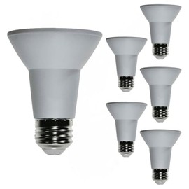 Diodesy- PAR20 LED Long Neck Flood Light Bulb 5W 500 Lumen E26 Medium Base 4000K Cool White Ideal for Track & Recessed Spot Light Bulbs 120V CRI80 40° Beam Angle White Finish Pack of 6