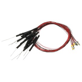 PATIKIL 1206 Pre-Wired Micro LED, 12 Pcs 9-12V Pre-soldered Mini Light Emitting Diodes Surface Mount Device for Model, DIY, 9.8" Length, Warm White