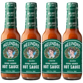 Melinda’s Original Habanero Hot Sauce - Gourmet Habanero Sauce - Made with Fresh Peppers, Carrots, Onion, Vinegar & Garlic - Keto, Vegan, Gluten Free - 5oz, 4 Pack
