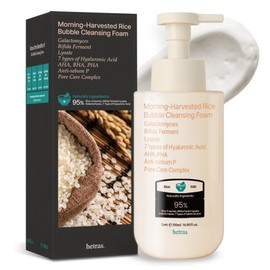Hetras New Morning Rice Mildly Acidic Large Capacity Deep Clean Bubble Cleansing Foam, 500ml, 1 ea / 헤트라스 아침햅쌀 약산성 대용량 딥 클린 버블 클렌징 폼, 500ml, 1개