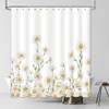 AIBIIN White Daisy Shower Curtain Spring Floral Rustic Farmhouse Blossom