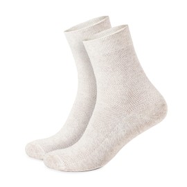 FlaxSox - Calcetines de lino súper respirables para hombre, paquete de 3, Beige, 6-7
