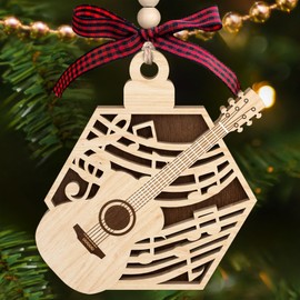 MAPDTWO Guitar Ornaments - Guitars Christmas Ornament, Acoustic Guitars Ornament - Guitar Gifts for Lovers, Guitarist, Music Lovers, Teachers - Wooden Christmas Ornaments