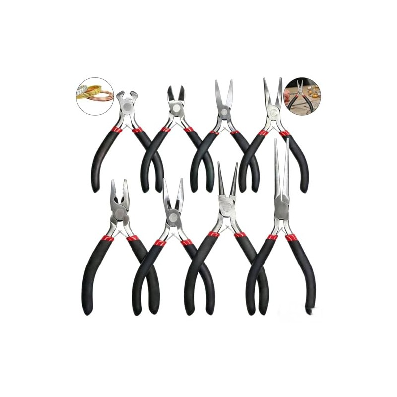 Juego de 8 Alicates para Hacer Joyas,kit de Pinzas para