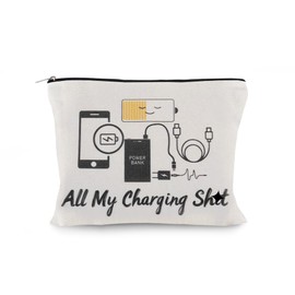 YangQian Charging Electronic Storage Bag Pouch for Charging Cord Organizer Bags for Travel Backpack Canvas Makeup Bag Portable Charger Bags with Zipper