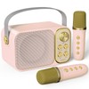 BESCOST LED Karaoke Machine with 2 Wireless Microphones, Mini Karaoke