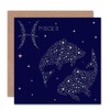 ASTROLOGY PISCES STAR SIGN CONSTELLATION BLANK GREETINGS BIRTHDAY CARD ART