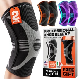 DR. BRACE ELITE Knee Brace with Size Stabilizer (2 Pack) Knee Brace for Women & Men, Workout, Sports, Daily Knee Compression Sleeve for Maximum Knee Pain Support & Fast Recovery (Mercury, XXX-Large)