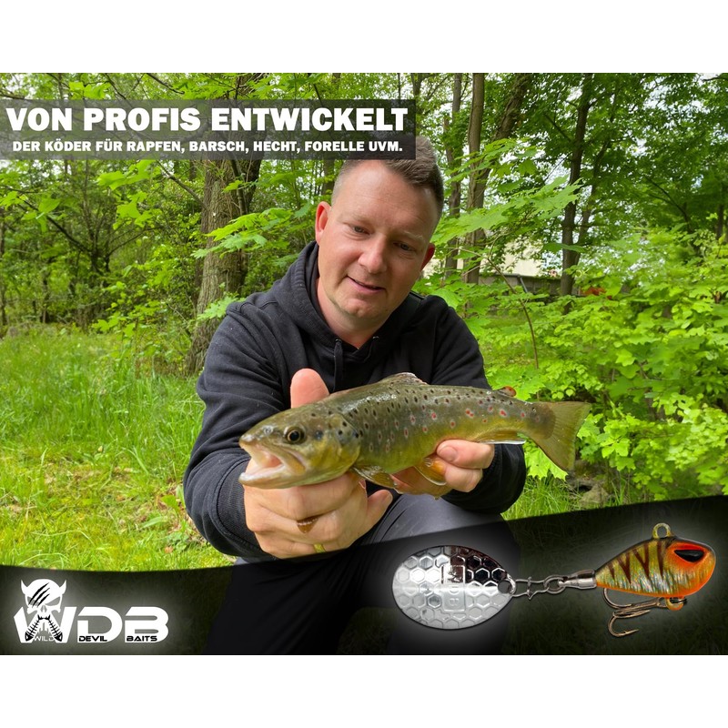 Wild Devil Baits Multi Tail Spin Jig Lead Head Spinner