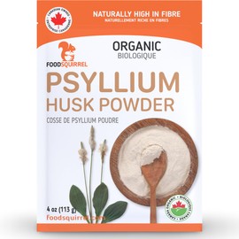 Organic Psyllium Husk Powder 4oz (113g) - Finely Ground, Unflavored Plant-Based Natural Fibre Source for Morning Juice, Smoothies, Gluten-Free Baking & Cooking - Vegan, Keto & Paleo