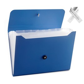 Expanding File Folder File Organizer 13 Pockets File Organizer Accordion Filing Folder Expandable File Folder for Documents Aesthetic Paper Organizer Folder for Work, School, Home, Office, Blue