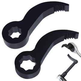 LEONTOOL 2Pcs Pry Bar Wrench Adapter Head, 3/8“ 1/2” Drive Adjustable Angle Crowbar Adapter Head Tool, Heavy-Duty Ratchet Pry Bar Attachment, Half Shaft Removal Car Repairing Tools for Tight Spaces