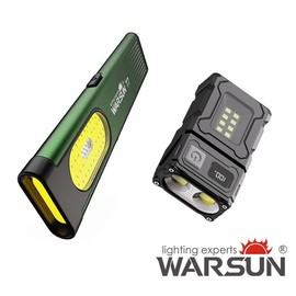 WARSON Compact Multi-Mode Pocket LED Flashlight 675LM USB-C Rechargeable IPX4 Dual Material Red Blue Strobe for Everyday Carry Travel Portable Lighting:_T7 Green+DC08