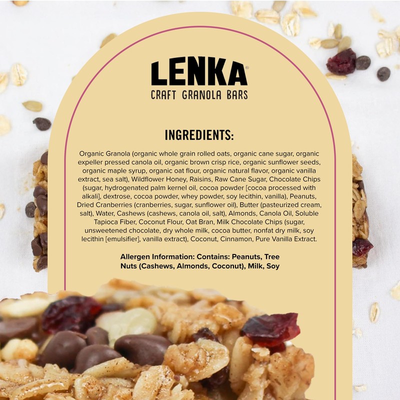 Lenka Bars - Nuts & Berries Snack Bars, Gluten Free,