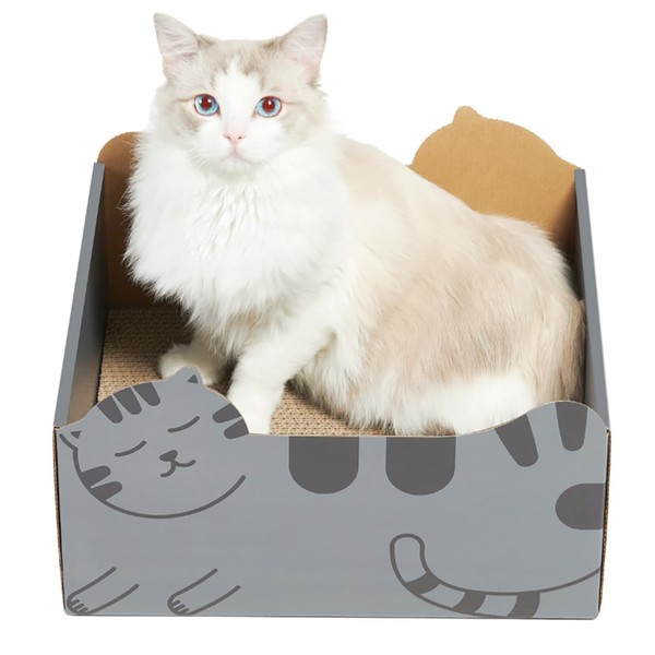 Extra-Large Cat Scratcher Box, Cat Scratching Cardboard with Refillable Scratching
