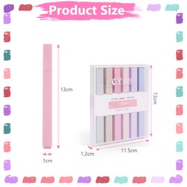 Vicloon Pastel Highlighter, 6 Pack Highlighter Markers, Bible Highlighter Marker Color Highlighters with Chisel and Fine Tips for Bible Journaling Notes School Office Supplies (B)