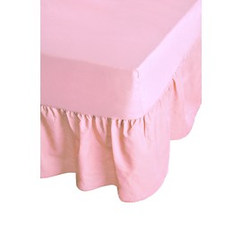 GC GAVENO CAVAILIA Easy Care Single Valance Sheet Frilly Bedding - Polycotton Plain Dyed Bedsheet - Breathable Non Iron Percale Sheets - Pink