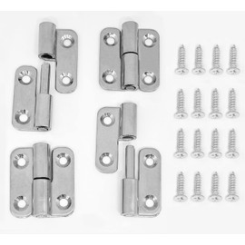 4Pcs Lift Off Hinge Mini Stainless Steel Hinges Detachable Door Hinge with Screws Small Slip Joint Flag Hinges Rising Butt Hinges Left and Right Each 2pcs 270 Degree Hinge Silver 1.5inch x1.3inch