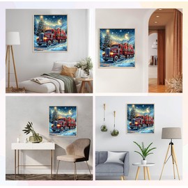 QENSPE 5D Diamond Art Car Picture DIY Round Full Drill Diamond Painting Kits for Beginners,Christmas Diamond Dots for Adults,Home Wall Decor & Gift Perfect for Relaxation 12x12 inch