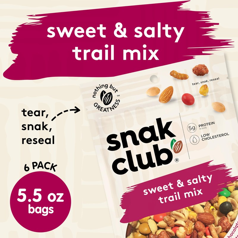 Snak Club Sweet and Salty Trail Mix with Peanuts, Butter