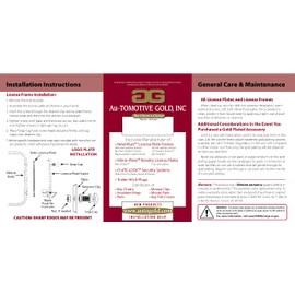 Au-TOMOTIVE GOLD, INC. This We'ill Defend UV Print Logo on Black Polycarbonate Notched License Plate Frame