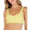 Hurley Womens Max Crochet Lace-Up Back Bikini Swim top Yellow L
