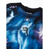 Liquid Blue Men's Plus-Size Tribal Wolf T-Shirt, Black, X-Large