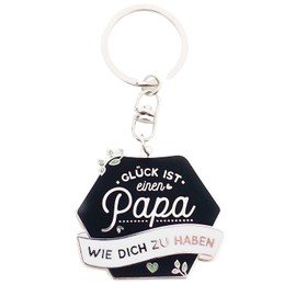 Manahia Keyring Dad – Glück ist einen Papa wie dich zu haben – Pendant – Father's Day – Pregnancy Announcement Dad – Gift Dad – Future Father, gold