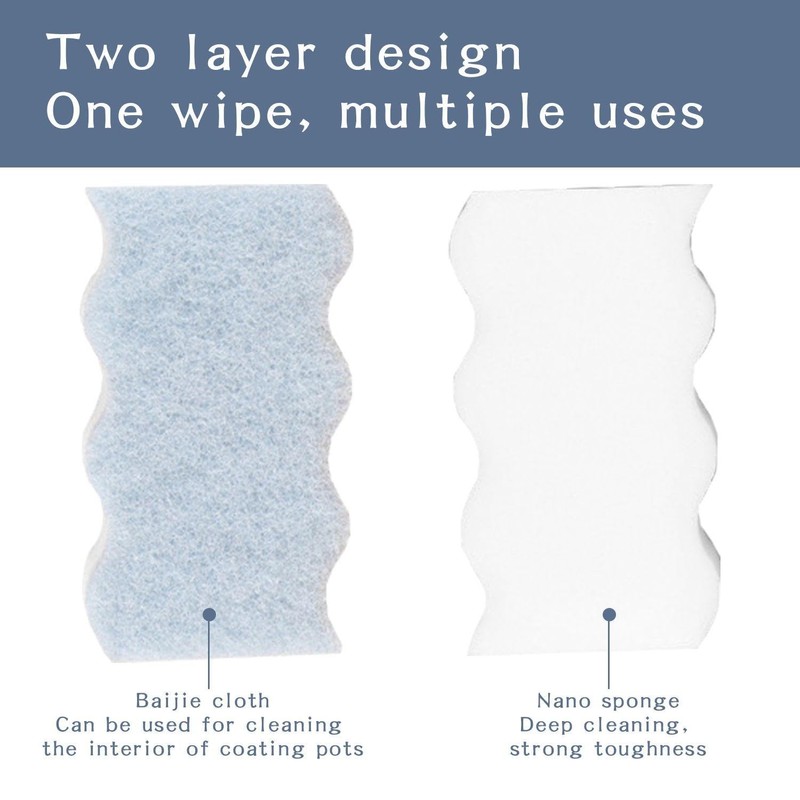 EOWVISN 6 Pieces Wavy Cleaning Sponge, Household Cleaning Tools, Oil