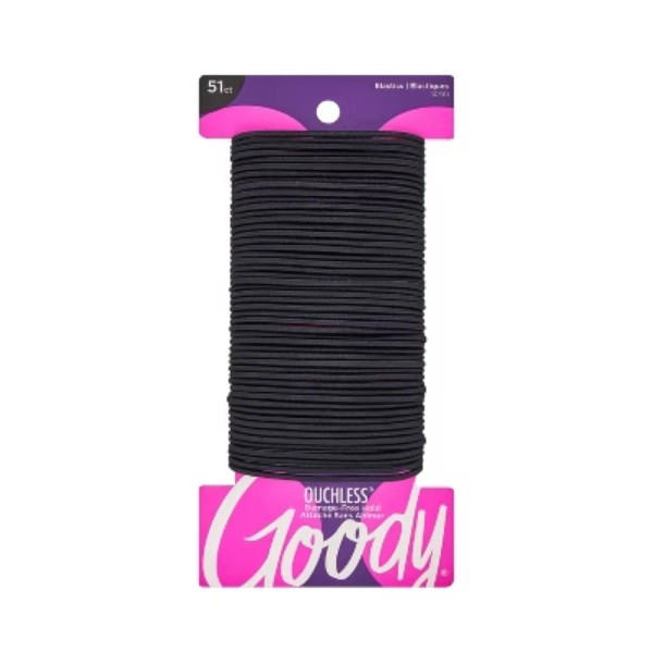 Unbranded Goody Ouchless Elastic Hair Ties - Black - 51ct