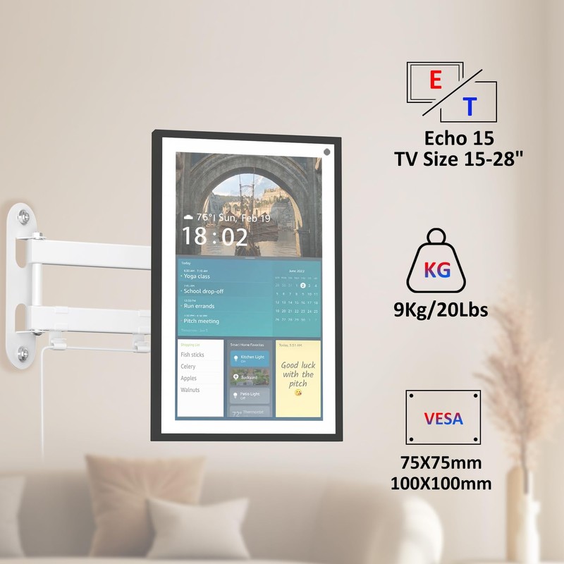 ITSHOM Wall Mount for Echo Show 15, Mounting Bracket for