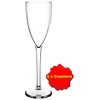 Premium Unbreakable Polycarbonate Champagne Flutes. Set of 6 with 4