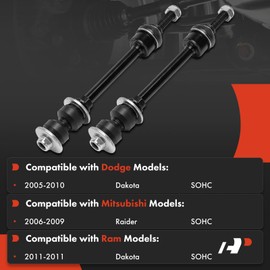 A-Premium 2 x Front Sway Bar Links Stabilizer Bar Links, Compatible with Dodge Dakota 2005-2010 & Ram Dakota 2011 & Mitsubishi Raider 2006-2009, SOHC