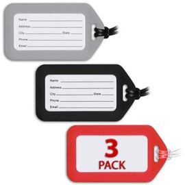 Mifflin-USA Luggage Tags (Business, 3 PK), Bag Tag for Baggage, Suitcase Tags Bulk