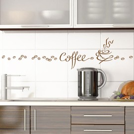 Grandora Wall Tattoo Coffee Cup Coffee Beans I Brown Creative Set I Dining Room Coffee Corner Kitchen Sticker Wall Sticker 1045W