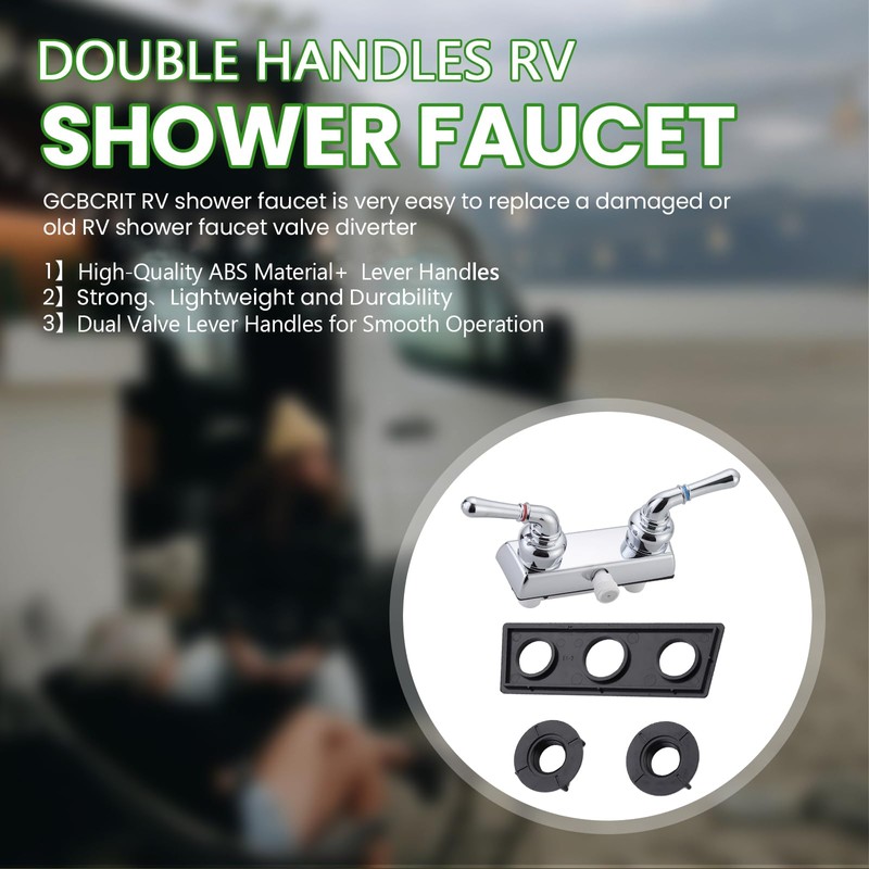 RV Shower Faucet, Camper Shower Faucet Diverter with Classical Handles,