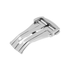 Briny River 20mm Buckle Band Clasp Stainless Steel Compatible with Omega Seamaster Planet Ocean, Silver