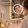 7–8 Inch Wall-Mounted LED Makeup Mirror, 1X/3X–10X, Battery & USB