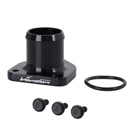 HiwowSport Billet Aluminum Thermostat Housing for 1999.5-2003 Ford Powerstroke 7.3L Thermostat Housing with Leak Proof Seal Black