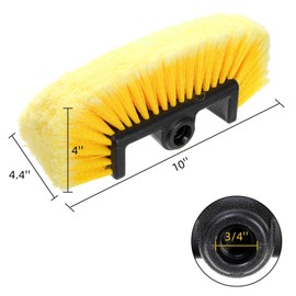 Ngapew 2 Pack Car Wash Brush Head, 10'' Car Wash Scrubber with Soft Bristle, Car Cleaning Brush Exterior Vehicle Wash Equipment Replacement for Auto RV Truck Boat Camper